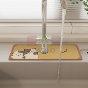 Cute Sink Faucet Absorbent Mat for Kitchen - Bathroom - Countertop