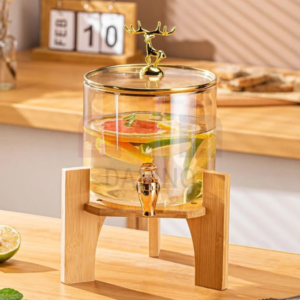 Glass Beverage Dispenser with support 4L