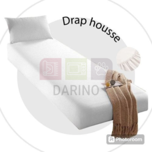 Soft White fitted bed sheet with band + Pillowcase