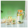 Glass Pitcher with Handle and Strainer Lid Drip-Free and 6 Glass Mugs - Image 2