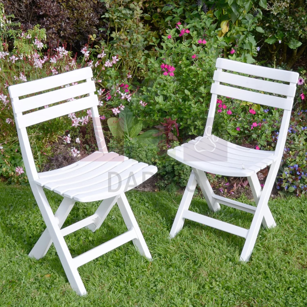 Folding Garden Chair Polypropylene White 79cm - Image 3