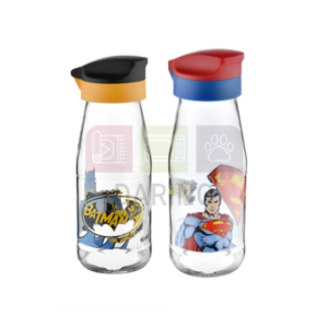 Superhero Glass Water Bottle 440ml For Kids