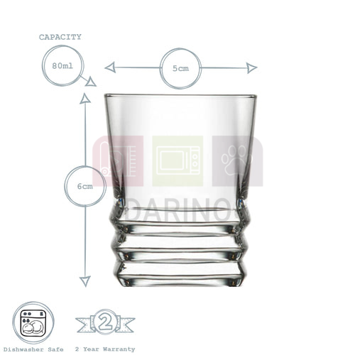 Elegan Shot Glass Set of 6x 80ml β LAV - Image 5