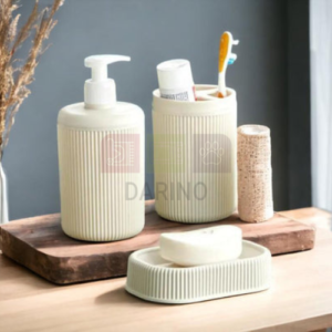 3 Pieces Plastic Bathroom Accessories Set