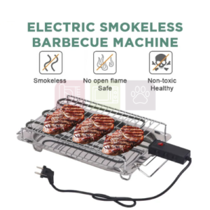 Electric Stainless Steel Table Barbecue + Meat Grill + 6 Skewers