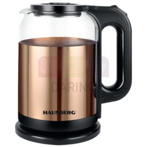 Electric kettle 1800W 2L Automatic stop Indicator light Gold-Black - HAUSBERG