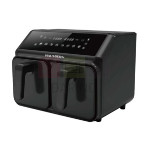 Double Air Fryer 2200-2400W 8L Timer 8 cooking programs 200C Black - HAUSBERG