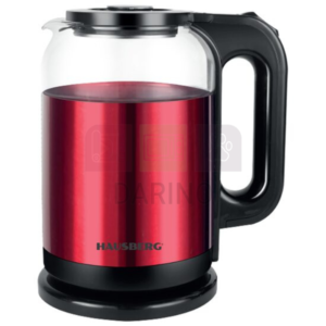 Electric kettle 1800W 2L Automatic stop Indicator light Red-Black - HAUSBERG